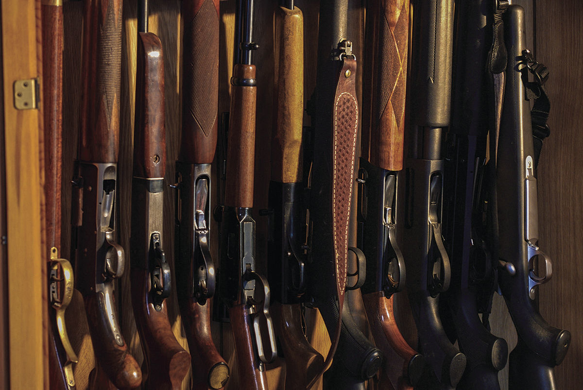 Rifles in gun rack